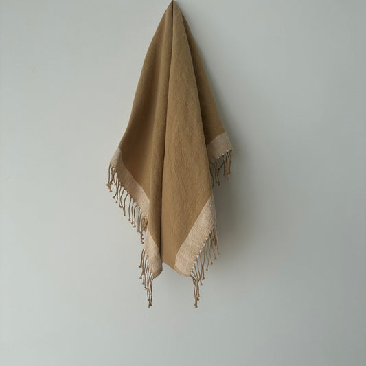 Savu Towel. Brown with Beige Edge - Hand Woven